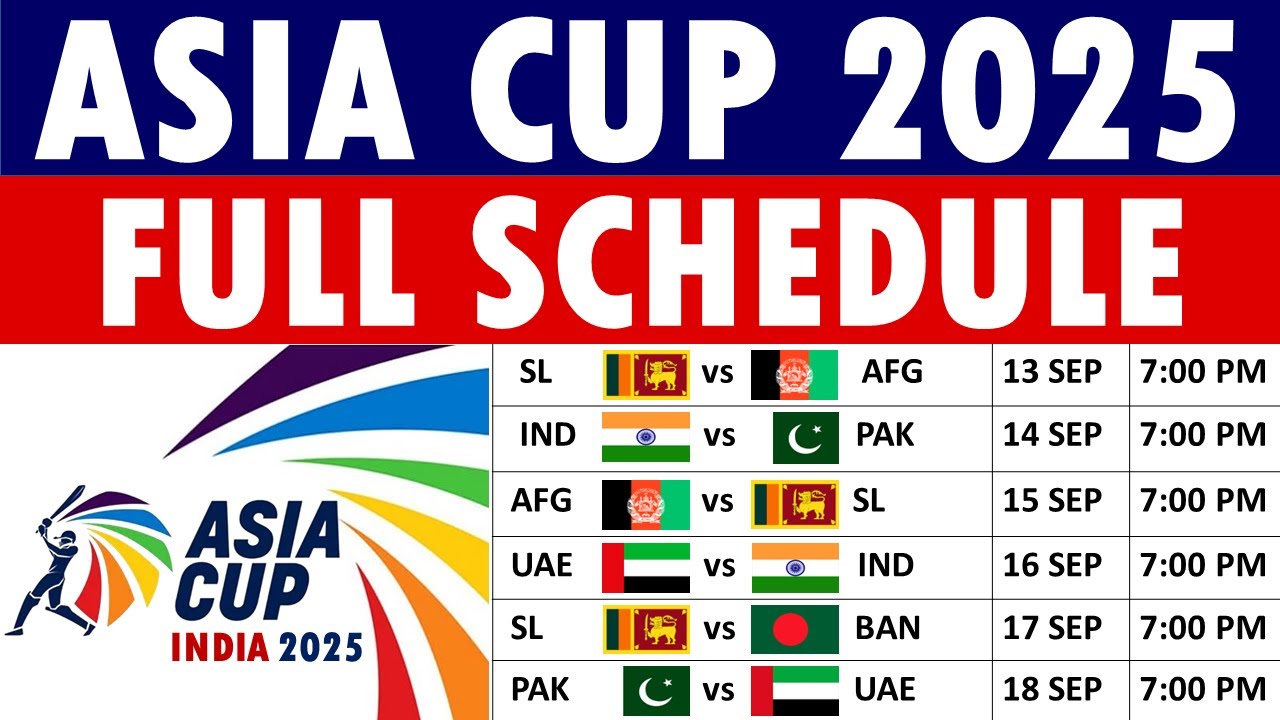 Asia Cup 2025 Full Scehdule TaazaDaily365